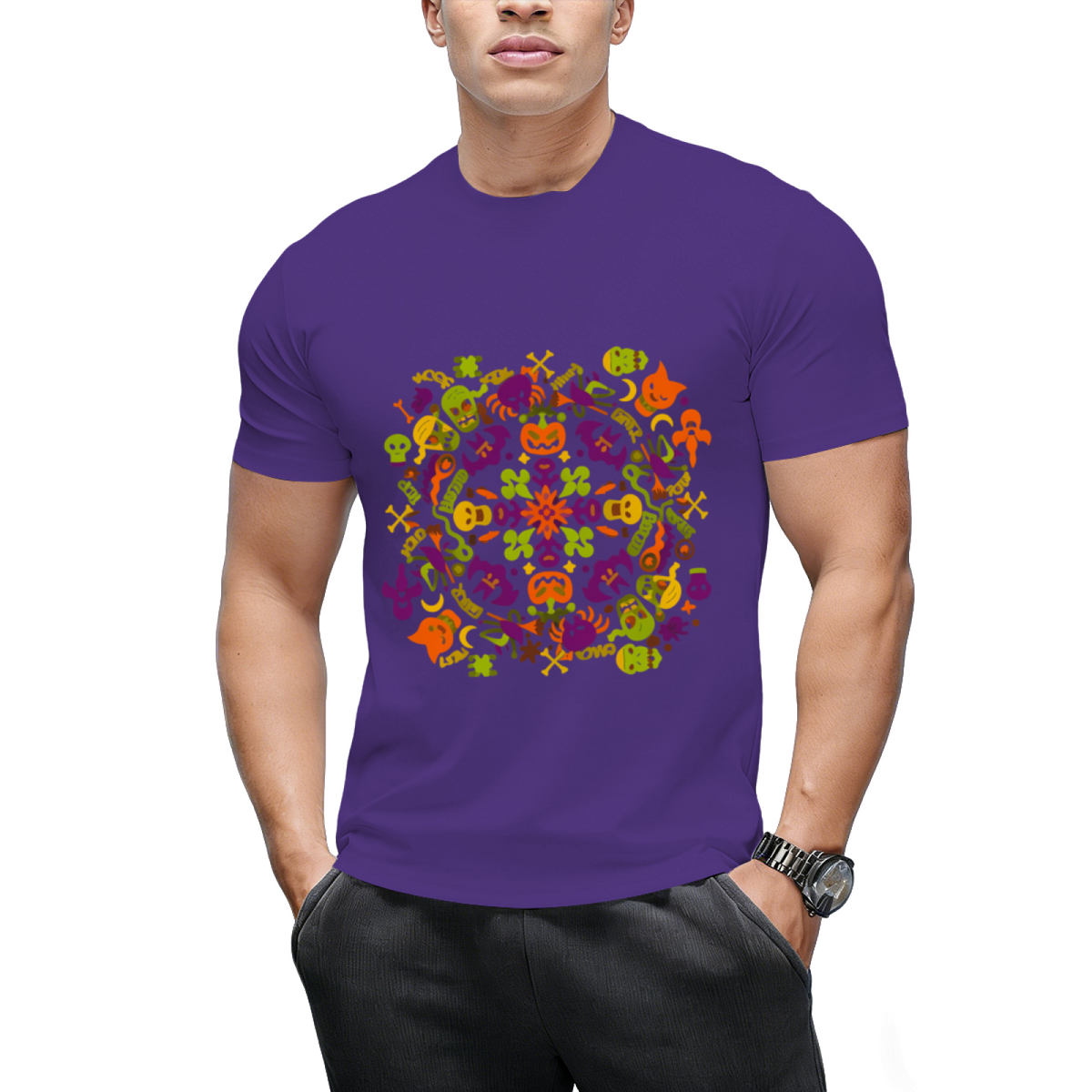 Spooky Halloween Monsters for a Mandala Graphic T-Shirt