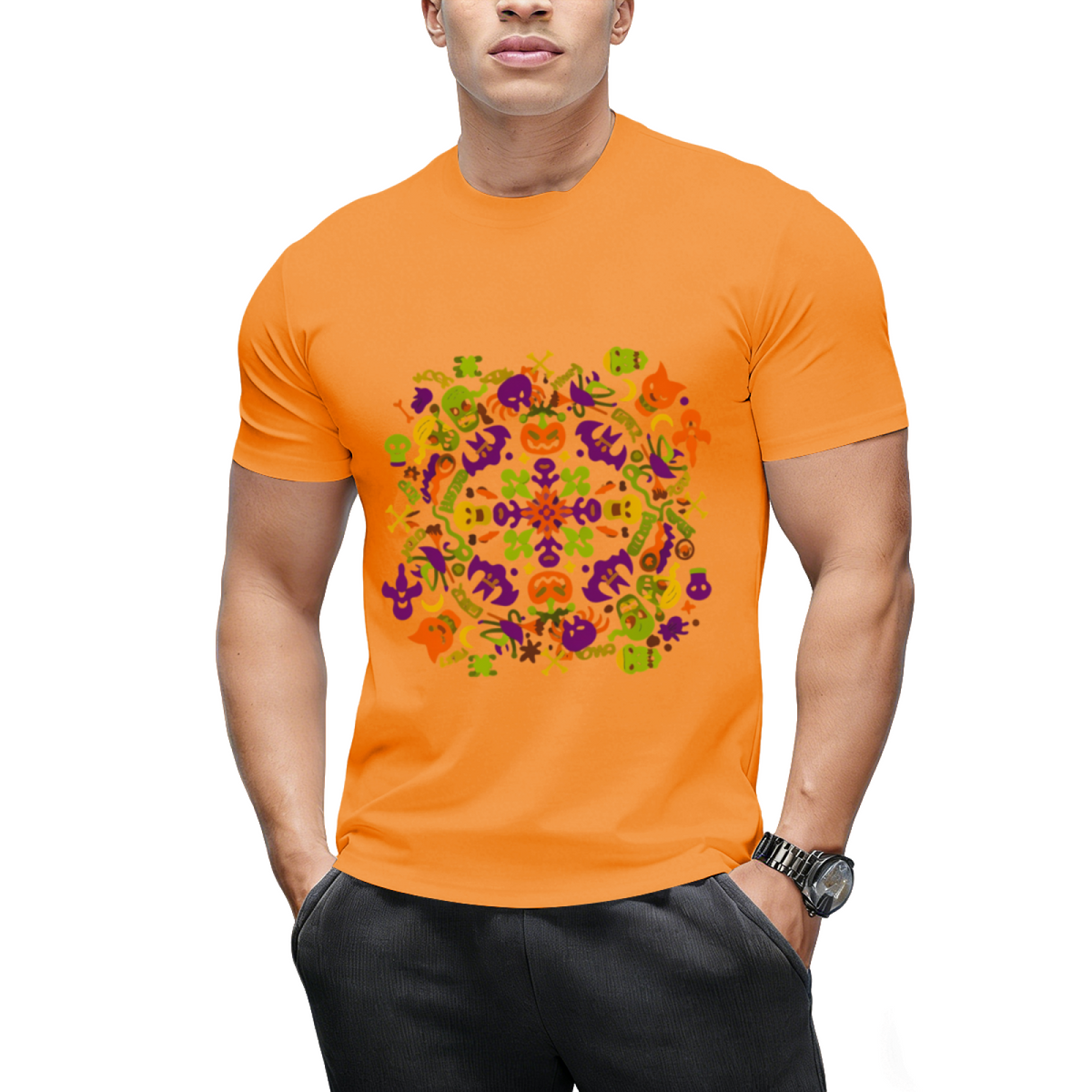 Spooky Halloween Monsters for a Mandala Graphic T-Shirt