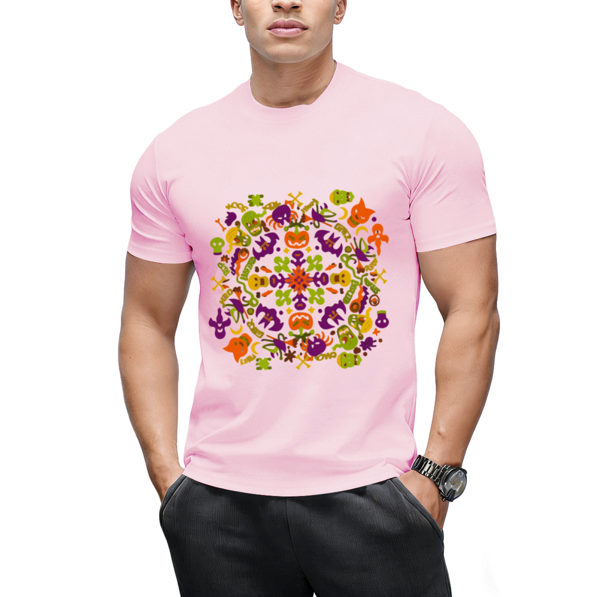 Spooky Halloween Monsters for a Mandala Graphic T-Shirt