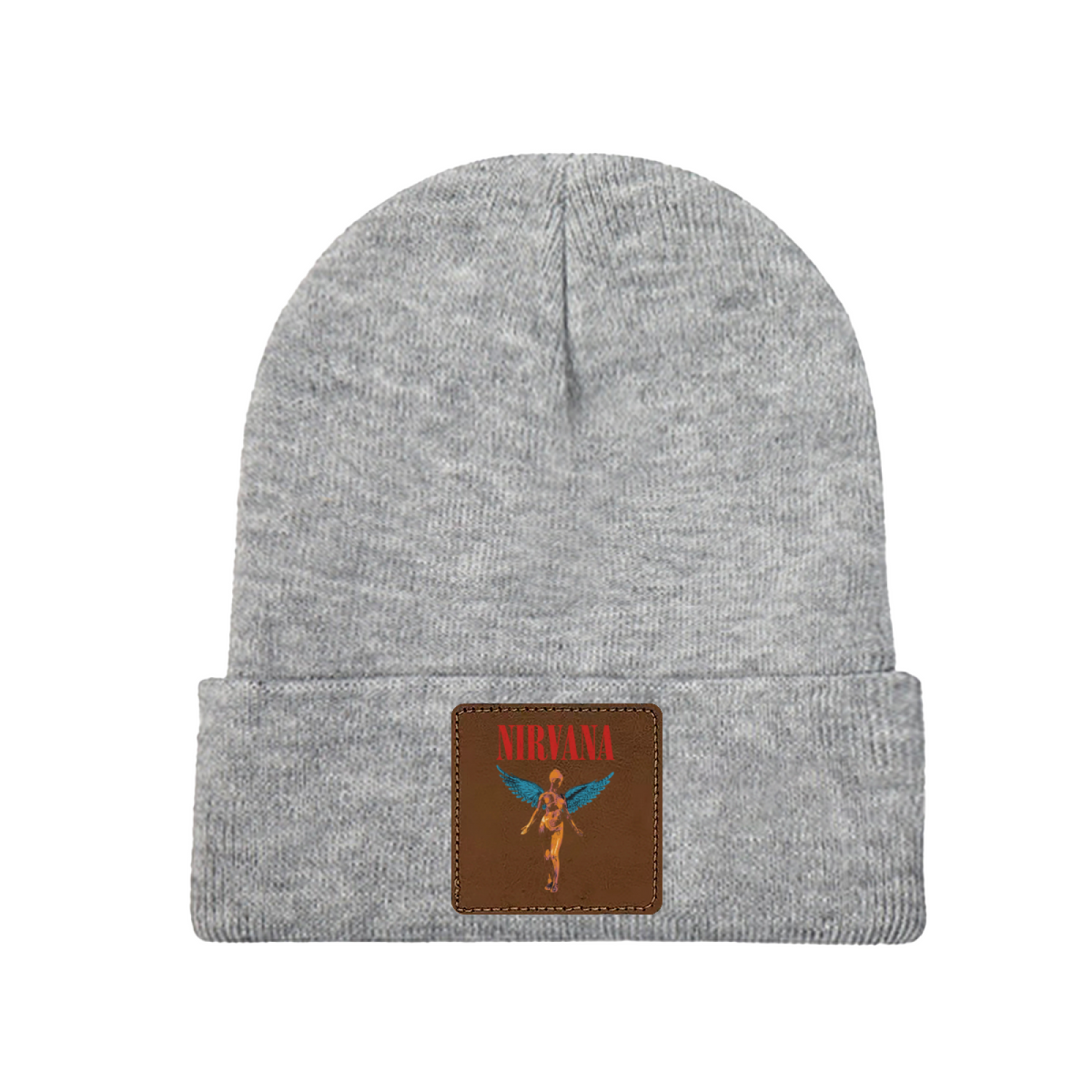 Nirvana In Utero Black Square Patch Beanie