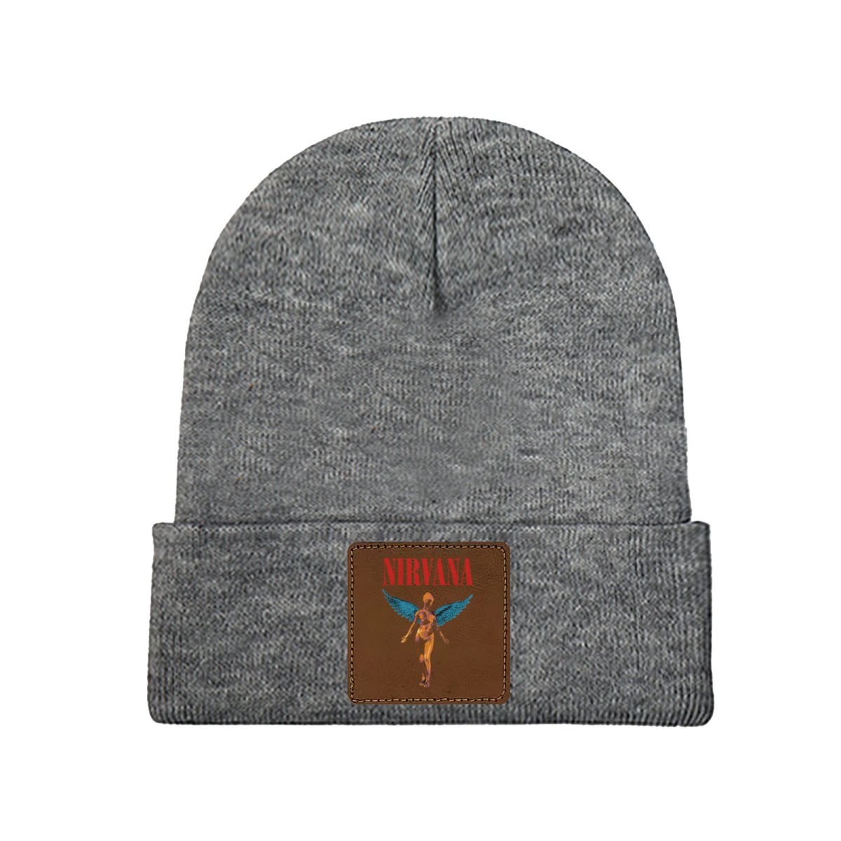 Nirvana In Utero Black Square Patch Beanie