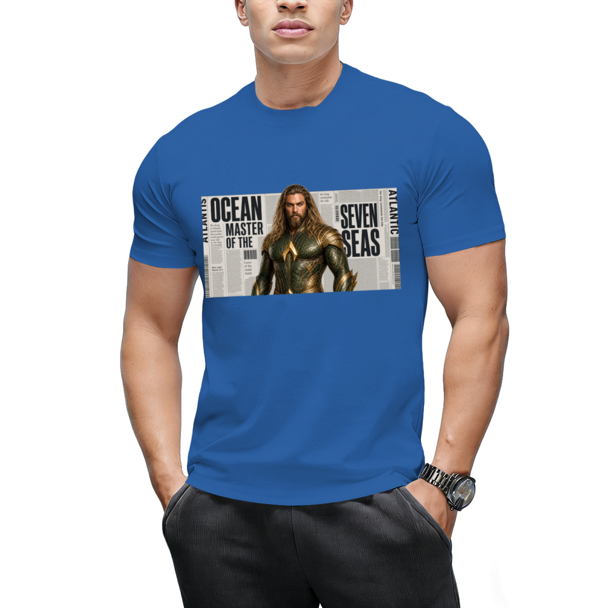 Crowned Ink Portrait Men's T-Shirt for Everyday Style