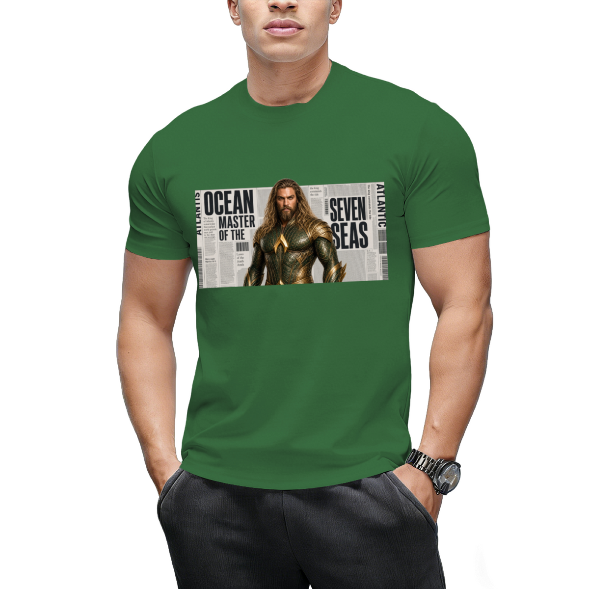 Crowned Ink Portrait Men's T-Shirt for Everyday Style