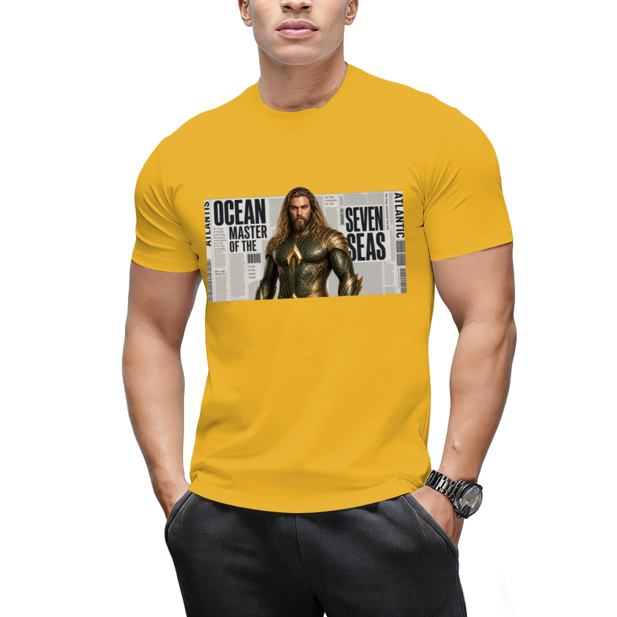 Crowned Ink Portrait Men's T-Shirt for Everyday Style