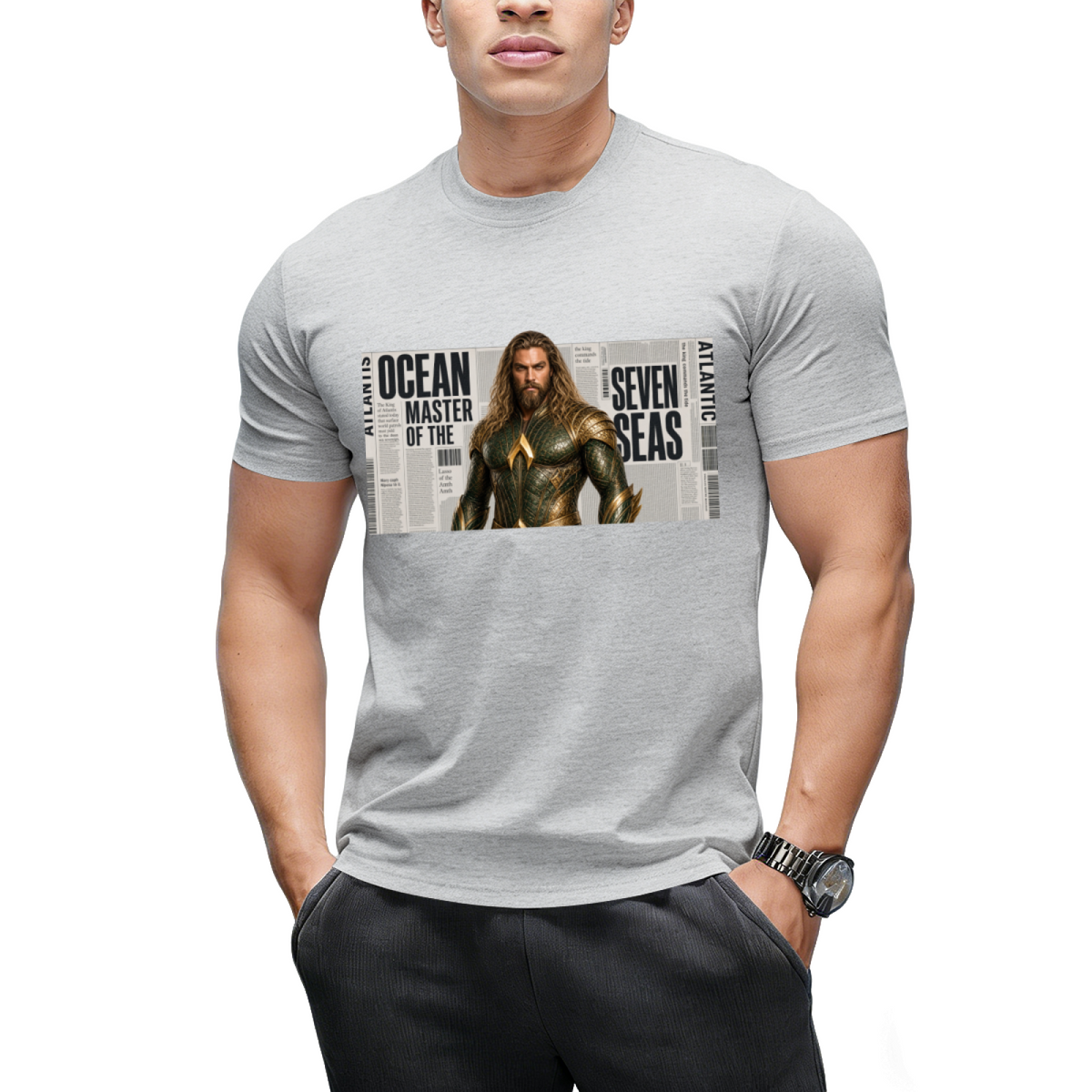 Crowned Ink Portrait Men's T-Shirt for Everyday Style