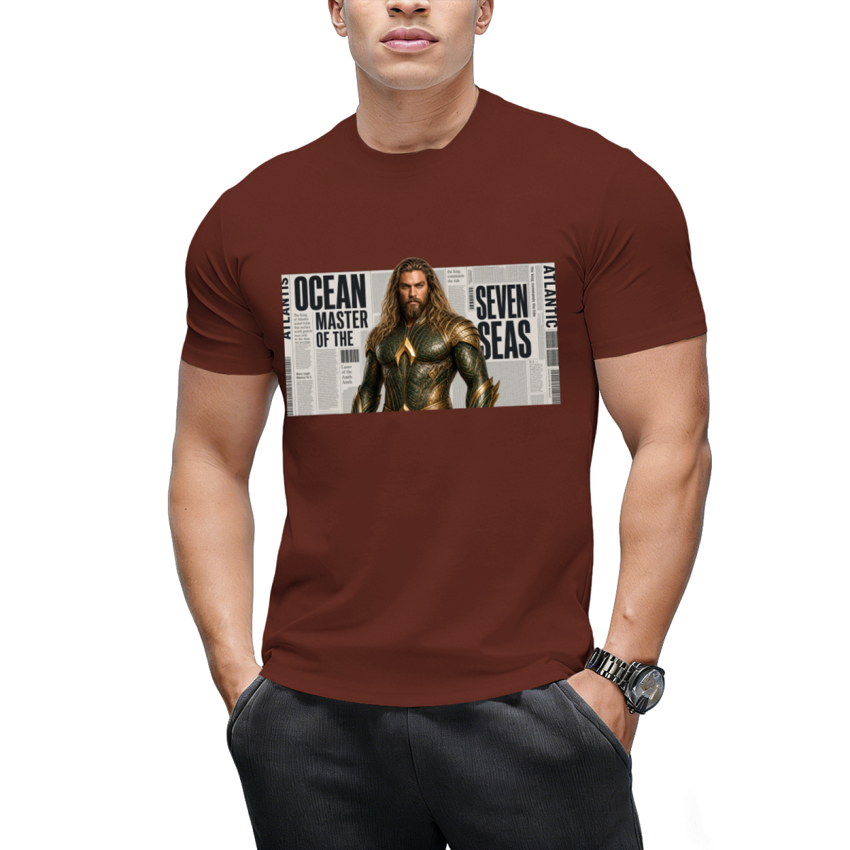 Crowned Ink Portrait Men's T-Shirt for Everyday Style