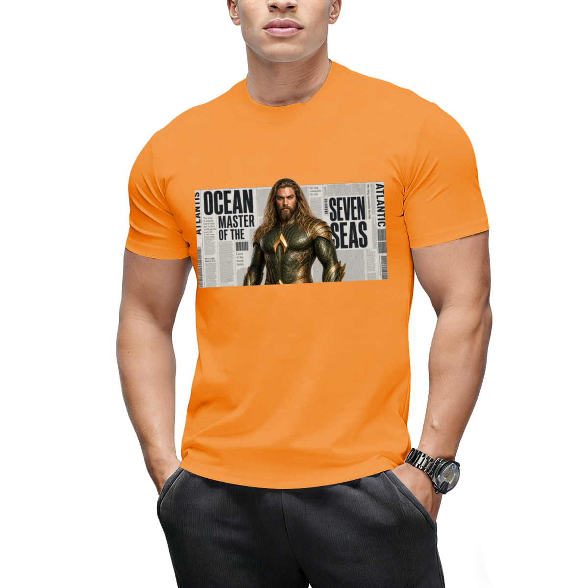 Crowned Ink Portrait Men's T-Shirt for Everyday Style