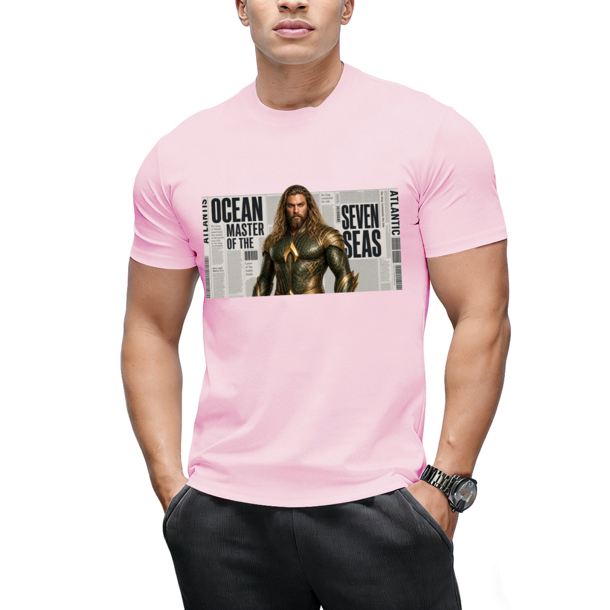 Crowned Ink Portrait Men's T-Shirt for Everyday Style