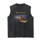 Grateful Dead washed graphic tank top with From The Mars Hotel (woman) graphic