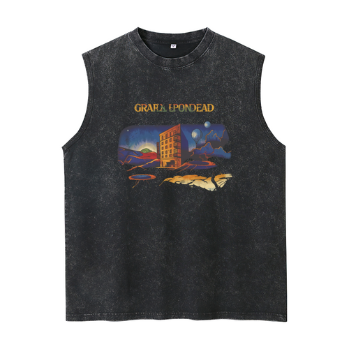 Grateful Dead washed graphic tank top with From The Mars Hotel (woman) graphic