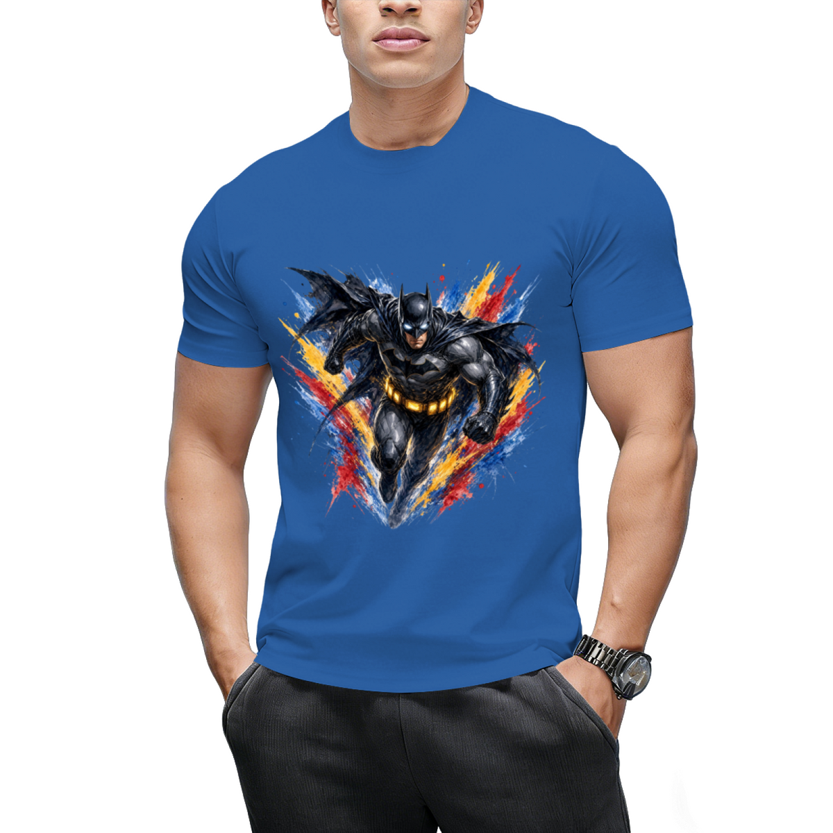 Neon Armor Portrait Men's T-Shirt for Nightlife