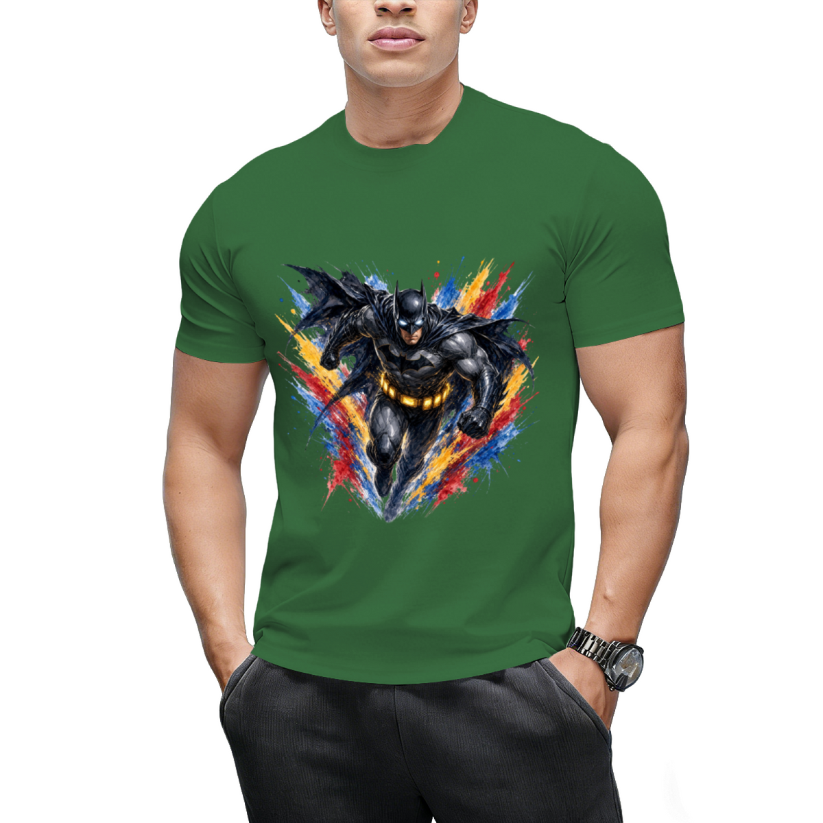 Neon Armor Portrait Men's T-Shirt for Nightlife