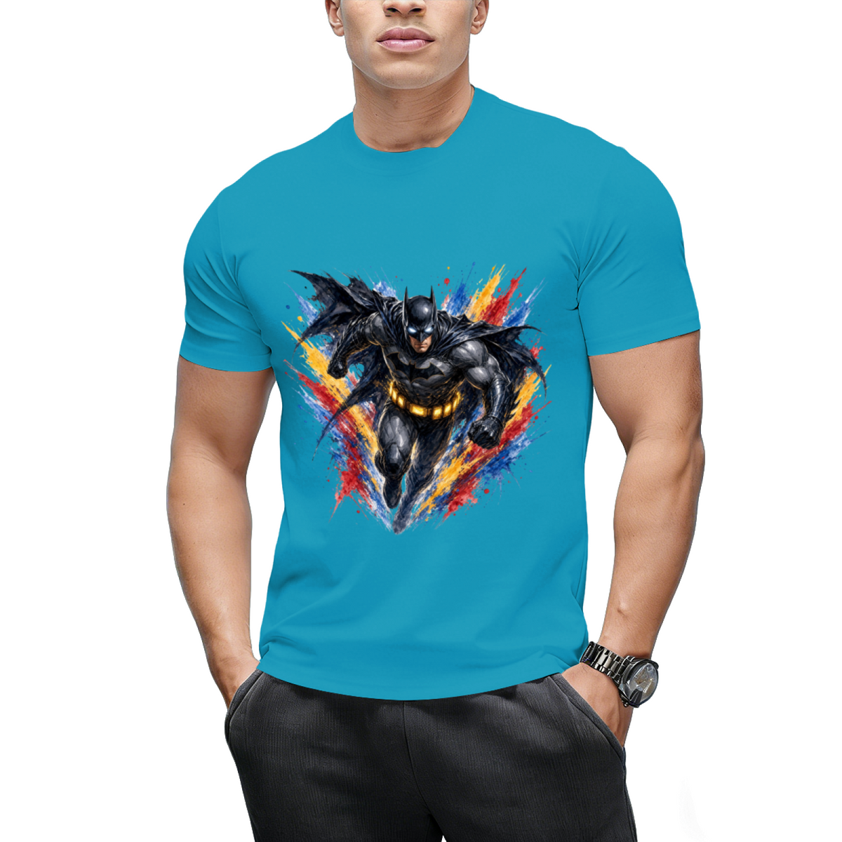 Neon Armor Portrait Men's T-Shirt for Nightlife