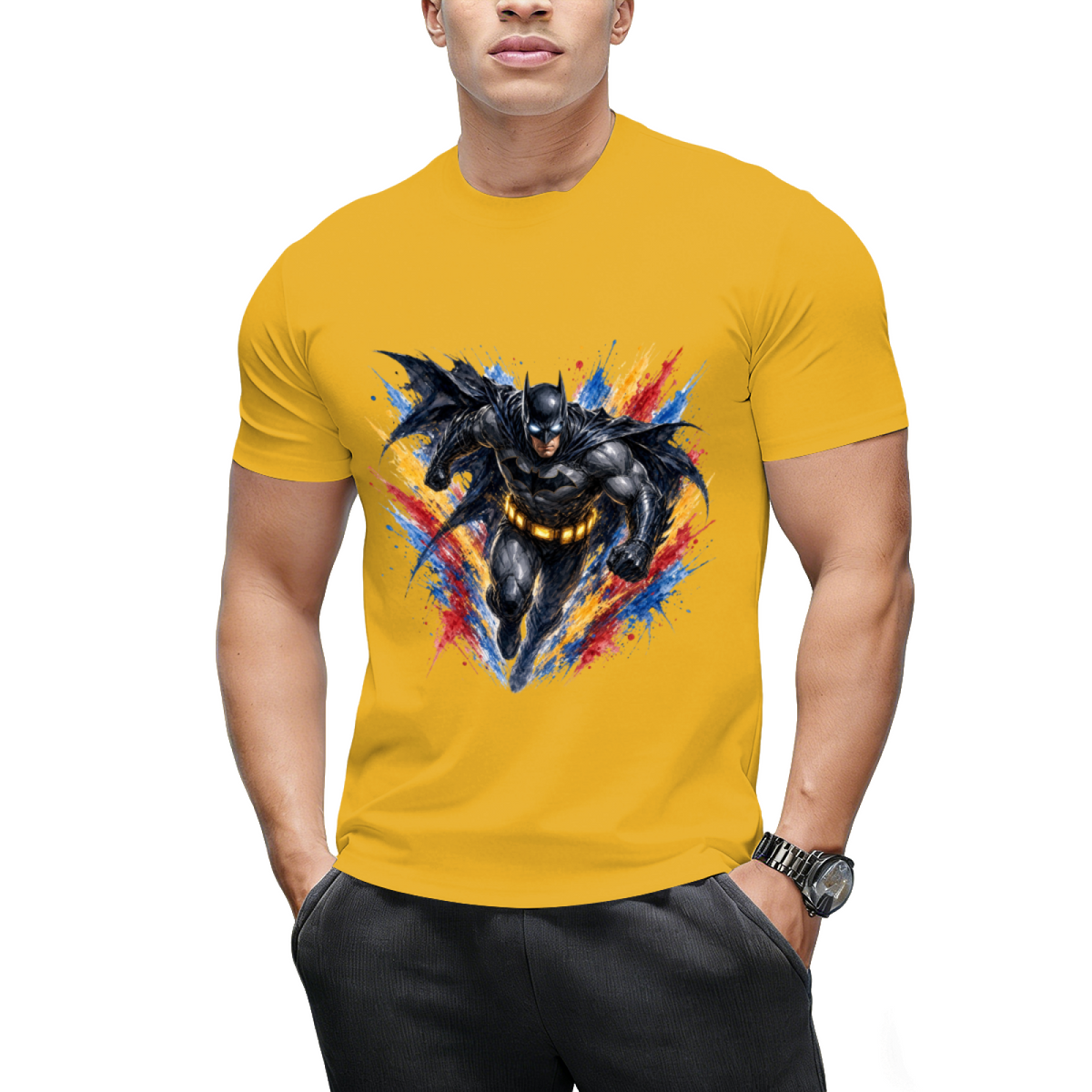 Neon Armor Portrait Men's T-Shirt for Nightlife