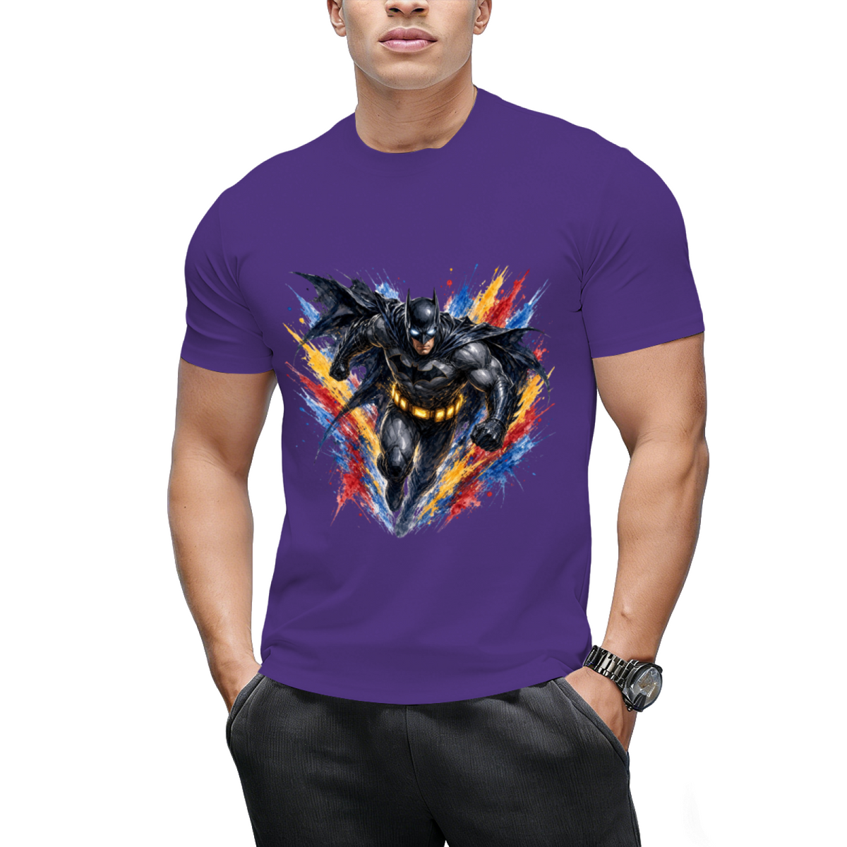 Neon Armor Portrait Men's T-Shirt for Nightlife