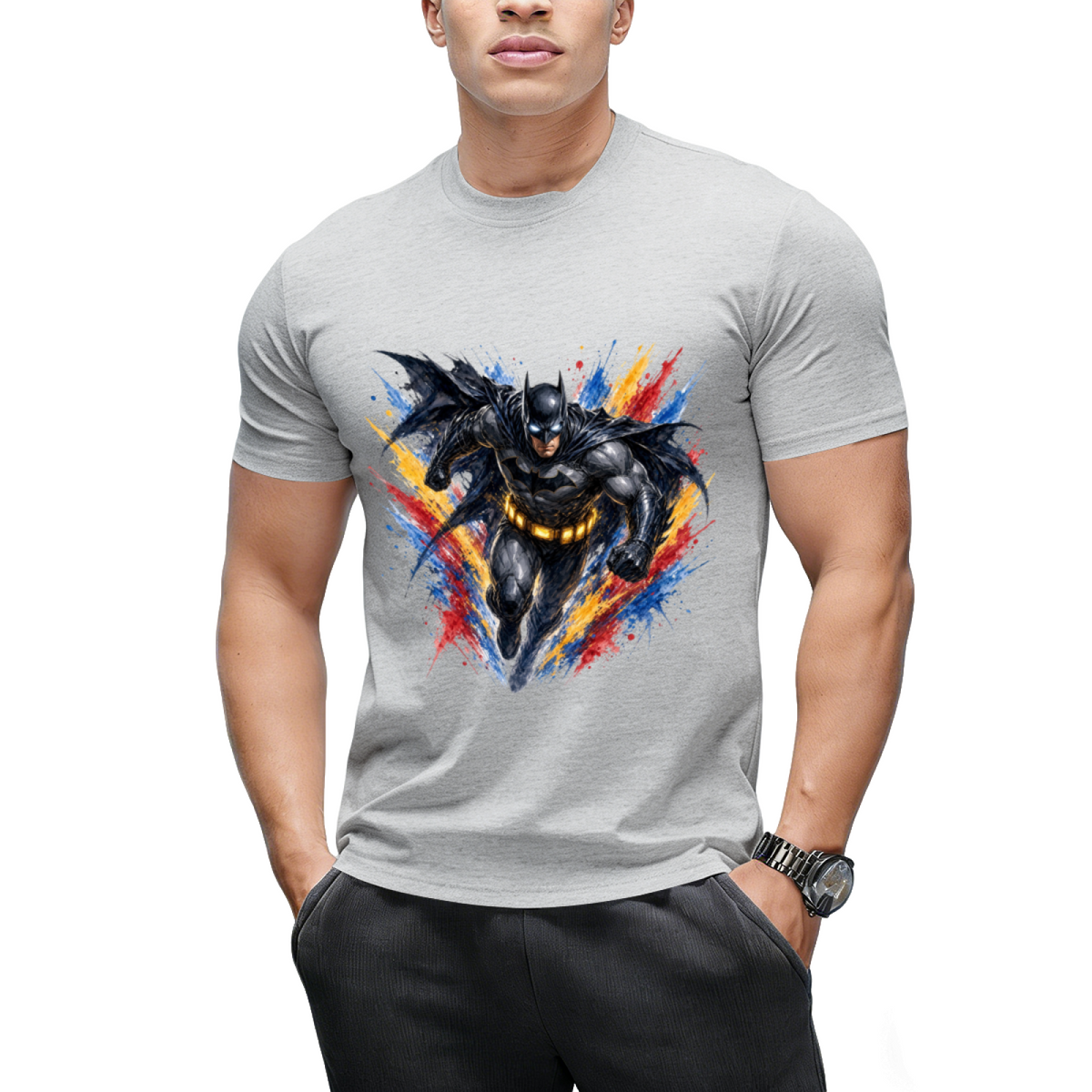 Neon Armor Portrait Men's T-Shirt for Nightlife