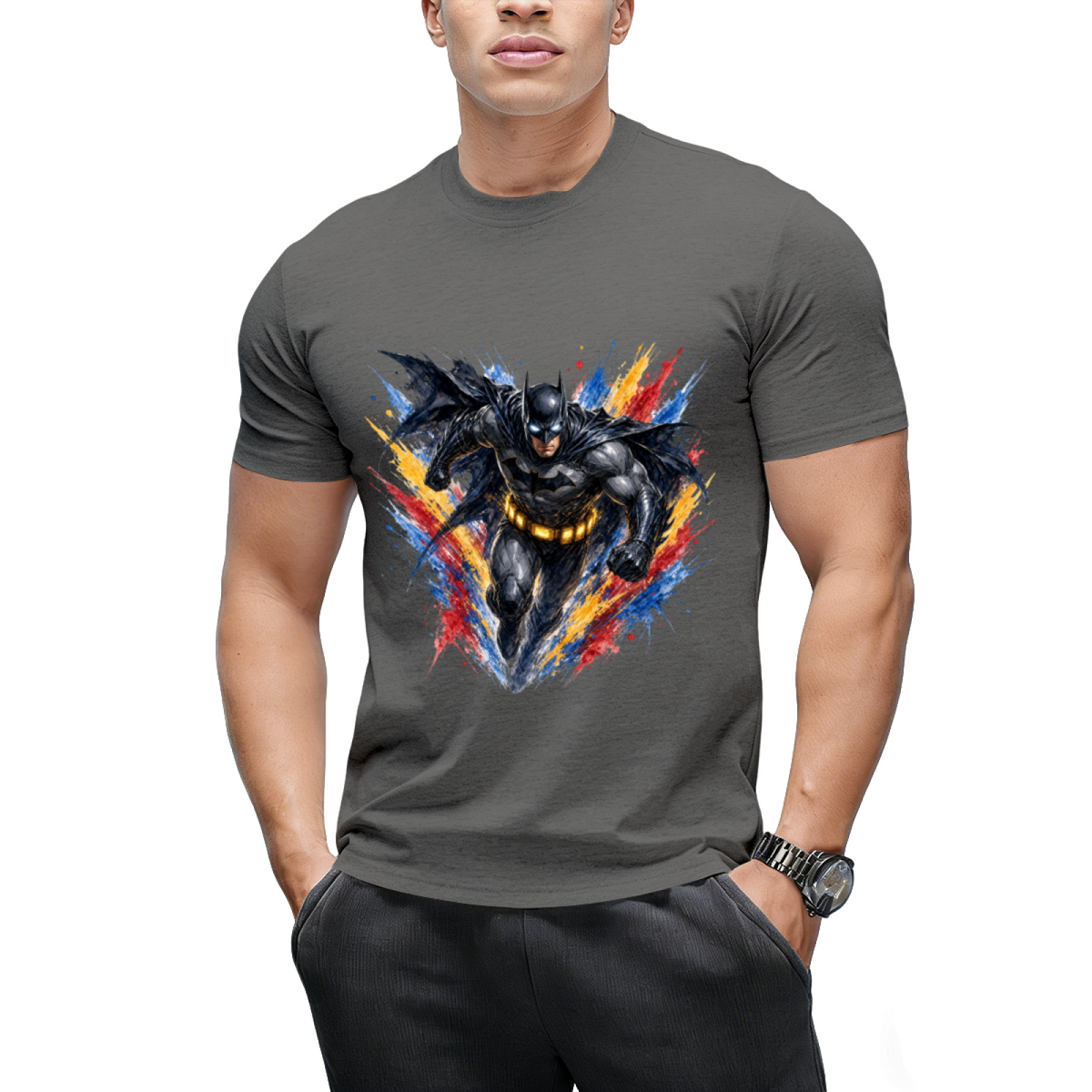 Neon Armor Portrait Men's T-Shirt for Nightlife
