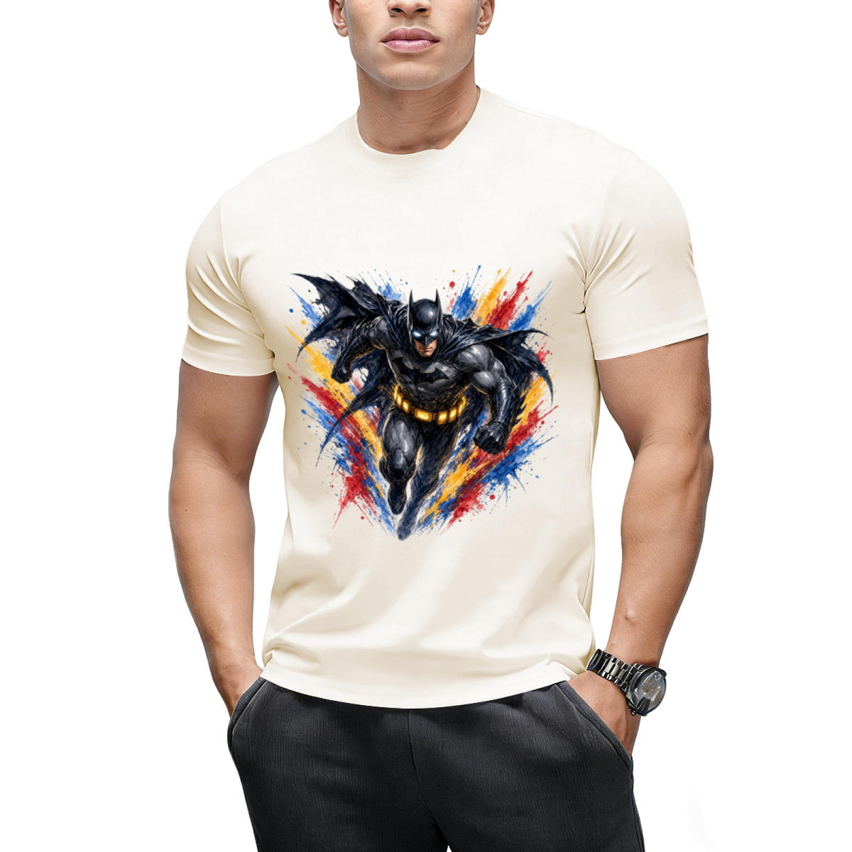 Neon Armor Portrait Men's T-Shirt for Nightlife