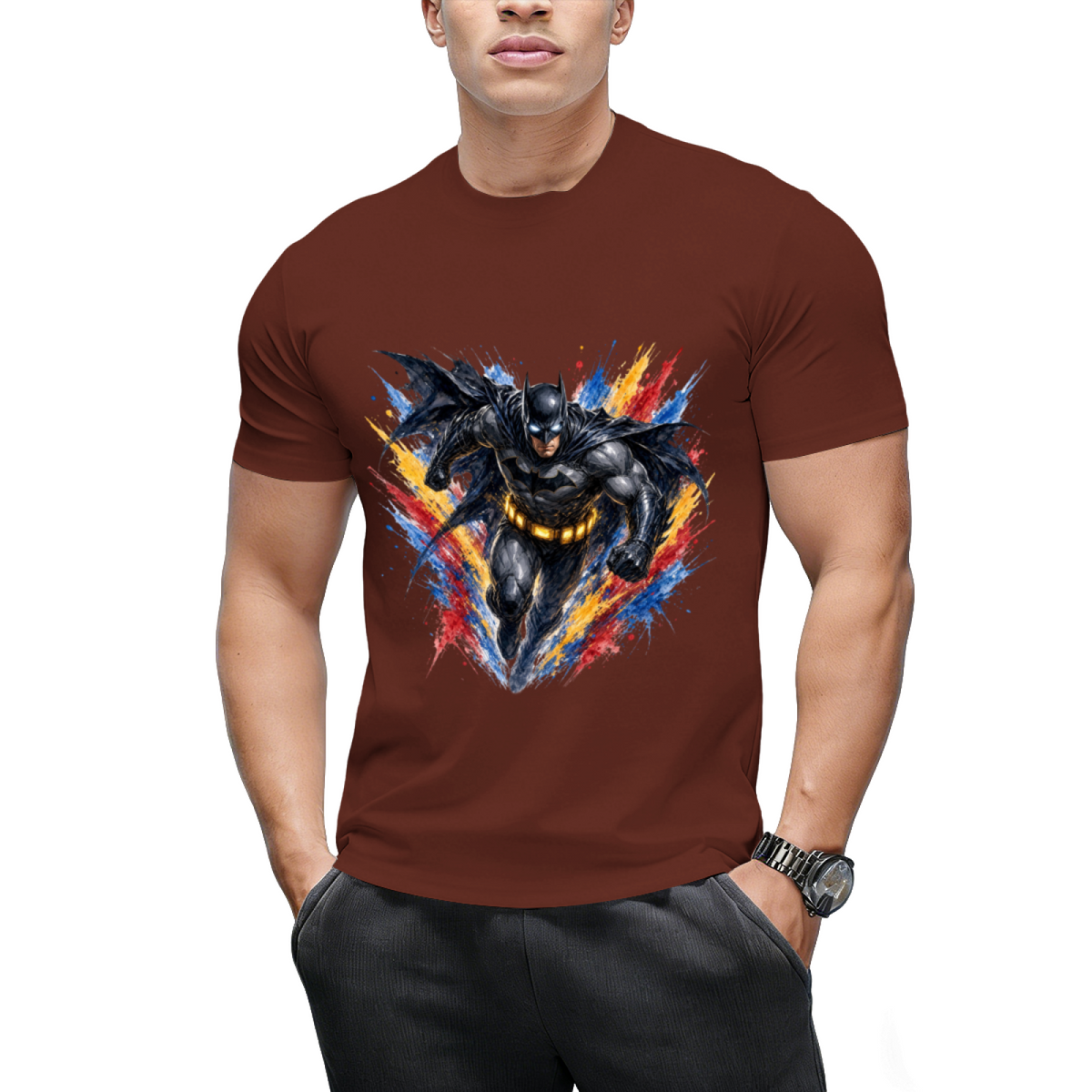 Neon Armor Portrait Men's T-Shirt for Nightlife