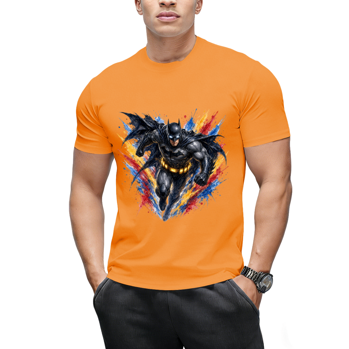 Neon Armor Portrait Men's T-Shirt for Nightlife