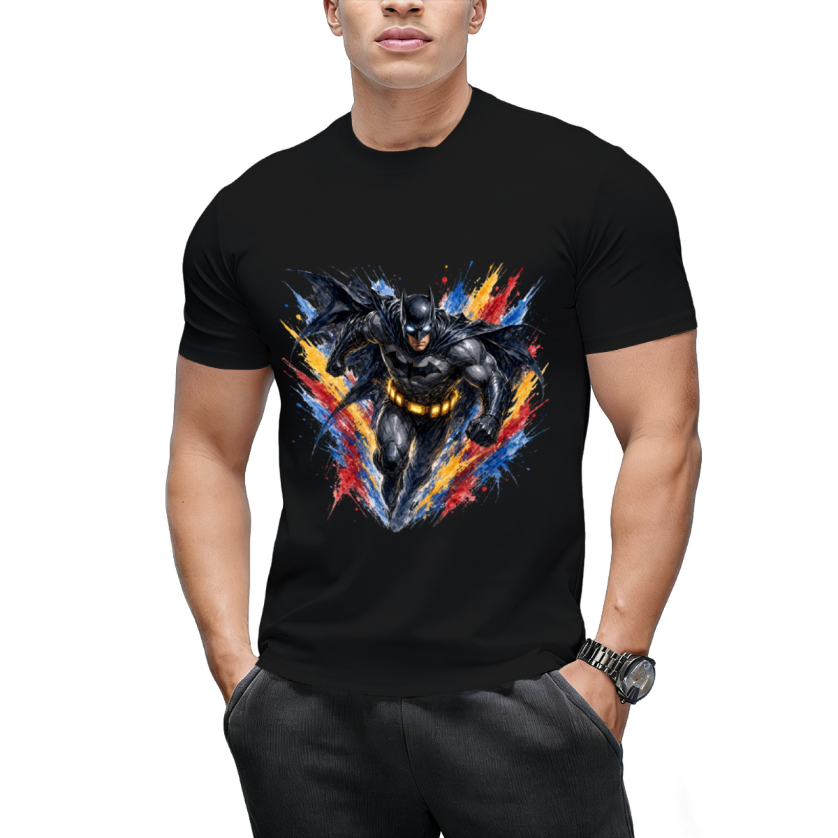 Neon Armor Portrait Men's T-Shirt for Nightlife