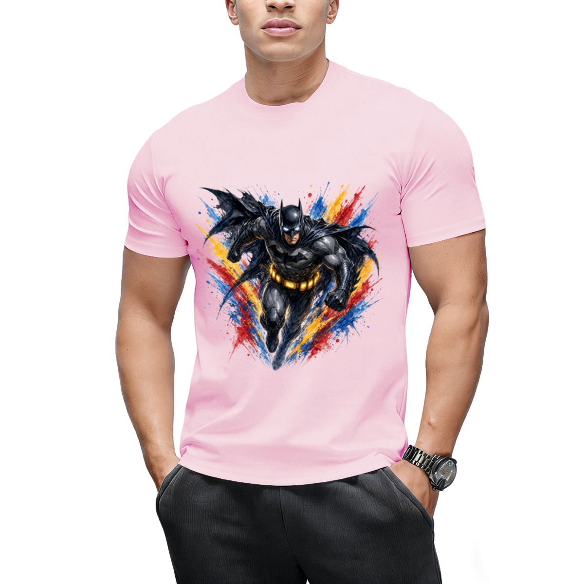 Neon Armor Portrait Men's T-Shirt for Nightlife