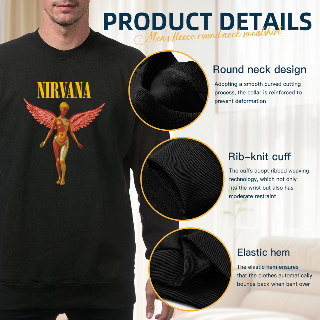 Artwork preview for Nirvana In Utero Pink Angel Crewneck Sweatshirt