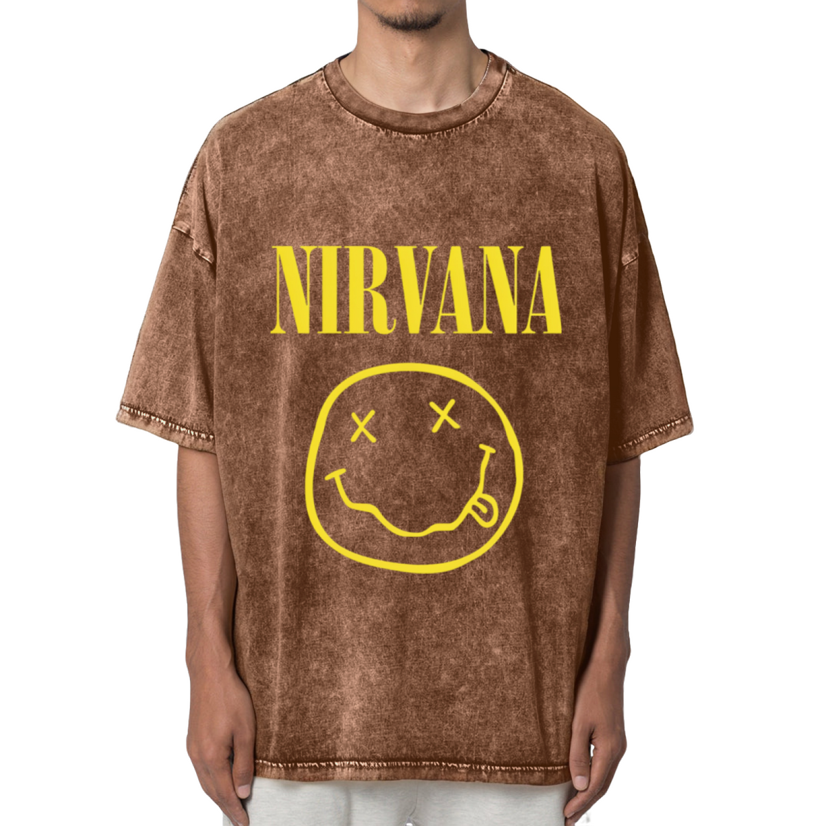 Nirvana Classic Smiley Logo Washed Tee