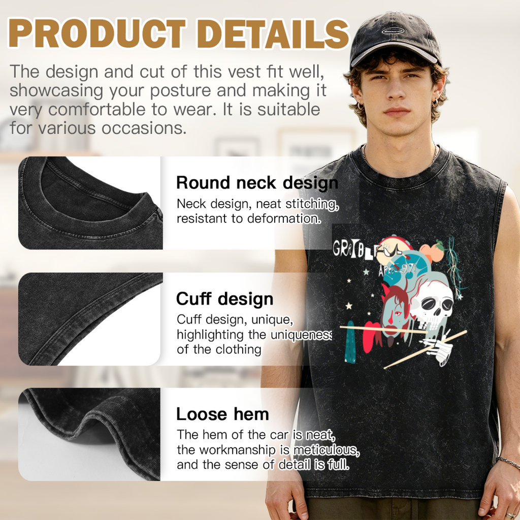 Grateful Dead washed graphic tank top with Friend Of The Devils graphic