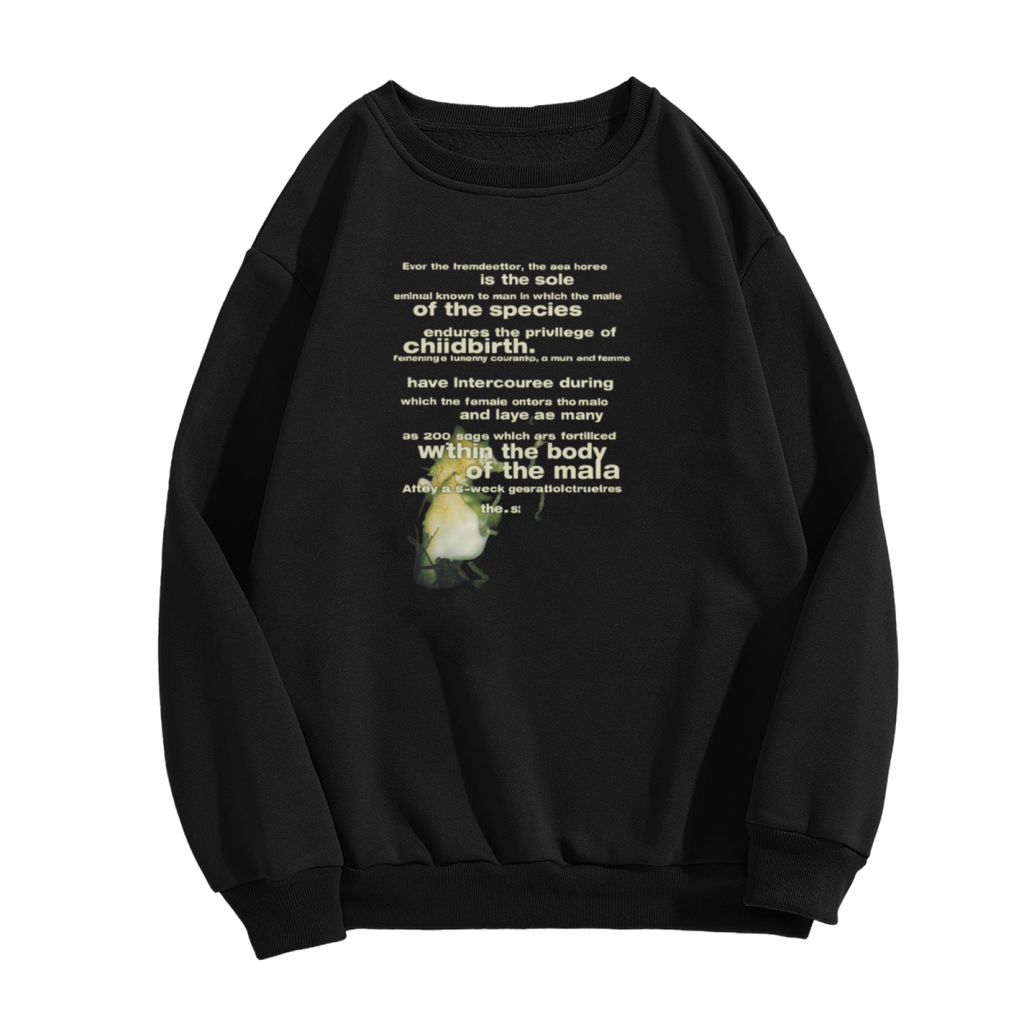 Artwork preview for Seahorse Grunge Art Crewneck Sweatshirt