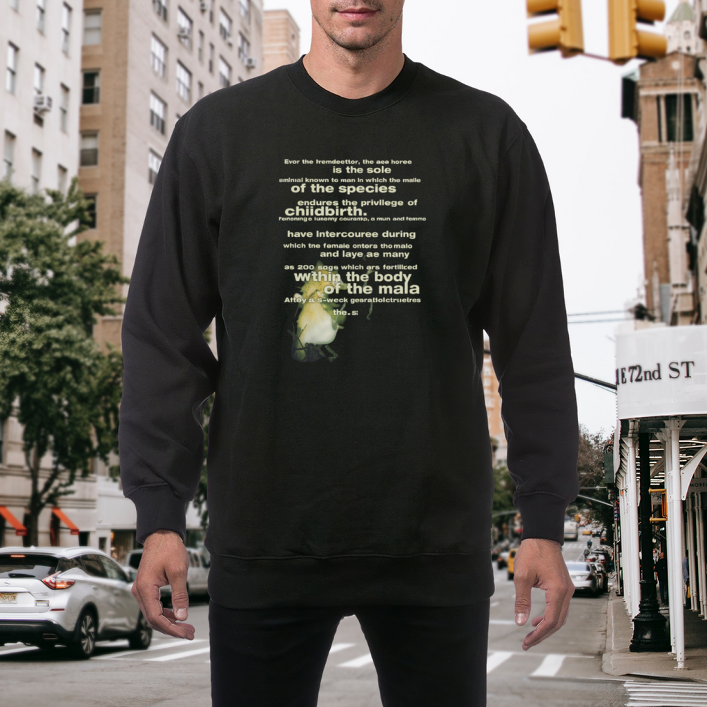 Artwork preview for Seahorse Grunge Art Crewneck Sweatshirt