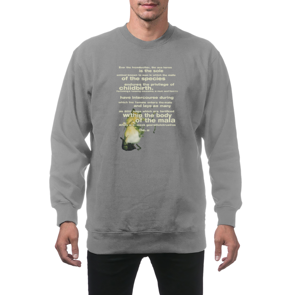 Seahorse Graphic Crewneck Sweatshirt – Grunge Artwork