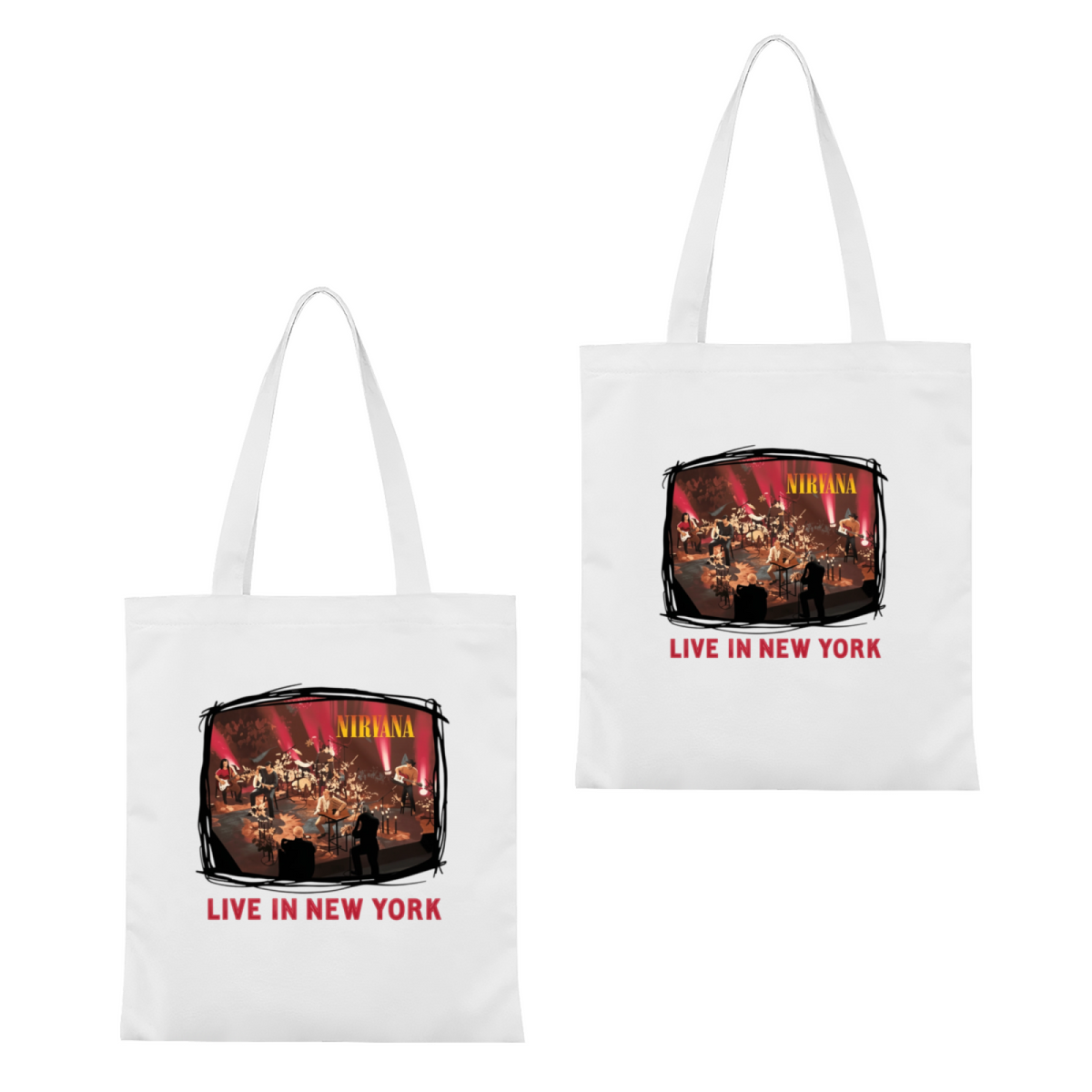Nirvana Live in New York Canvas Tote Bag