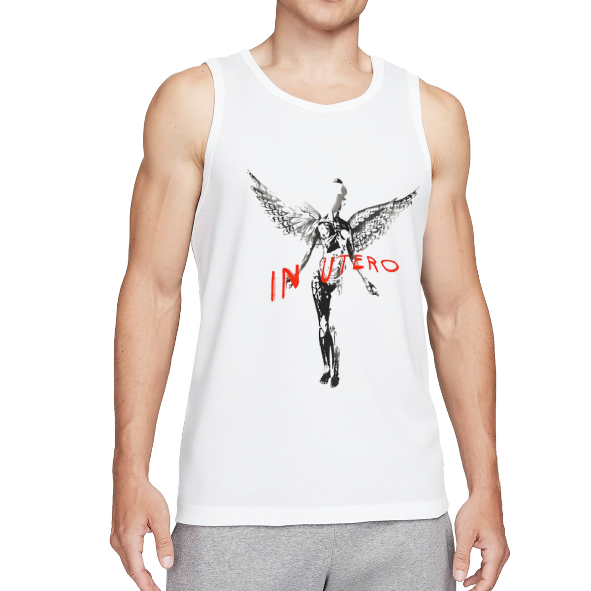 Nirvana In Utero Dark Angel Red Lettering Tank Top