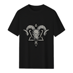 The Gothic Goat Skull Symbol Graphic T-Shirt