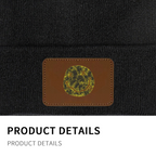 Nirvana I’m So Happy Smiley Graphic Knit Beanie – Nirvana-themed rectangular patch beanie product image, Red option