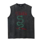 Nirvana Serve the Servants Snake Washed Tank Top — product image showing the a “Serve the Servants” theme featuring a snake motif design