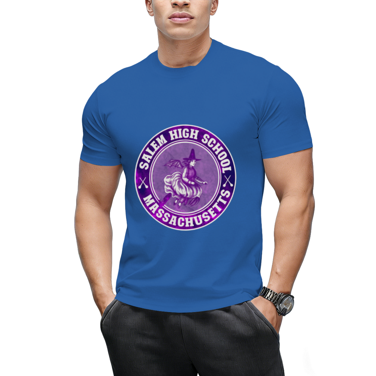 Salem High School Broomstick Witch Graphic T-Shirt