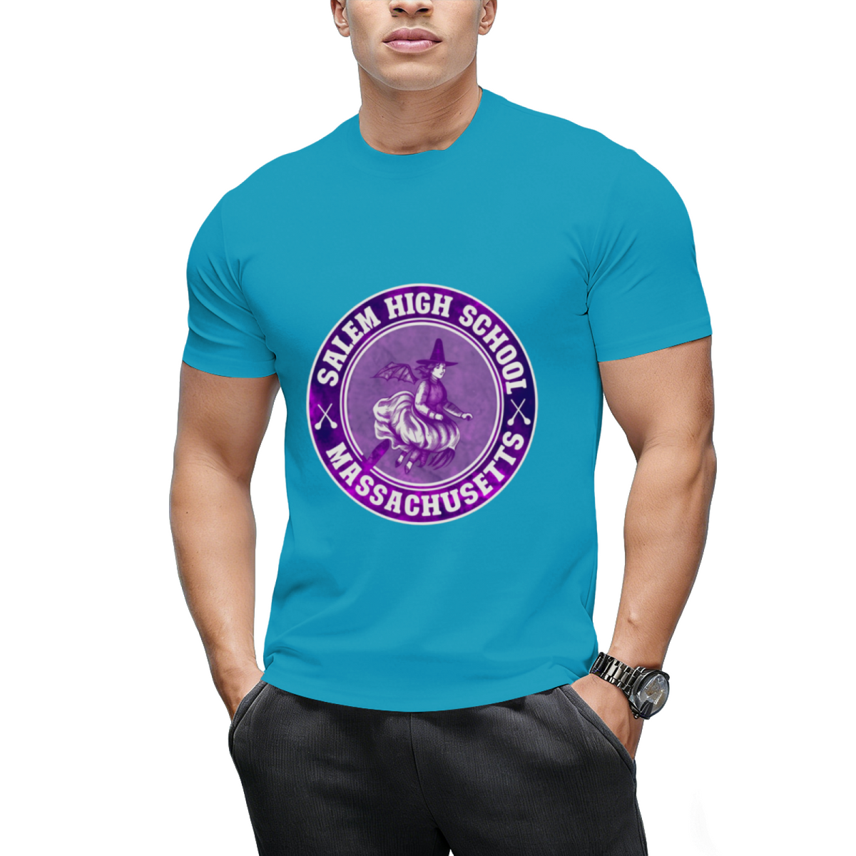 Salem High School Broomstick Witch Graphic T-Shirt