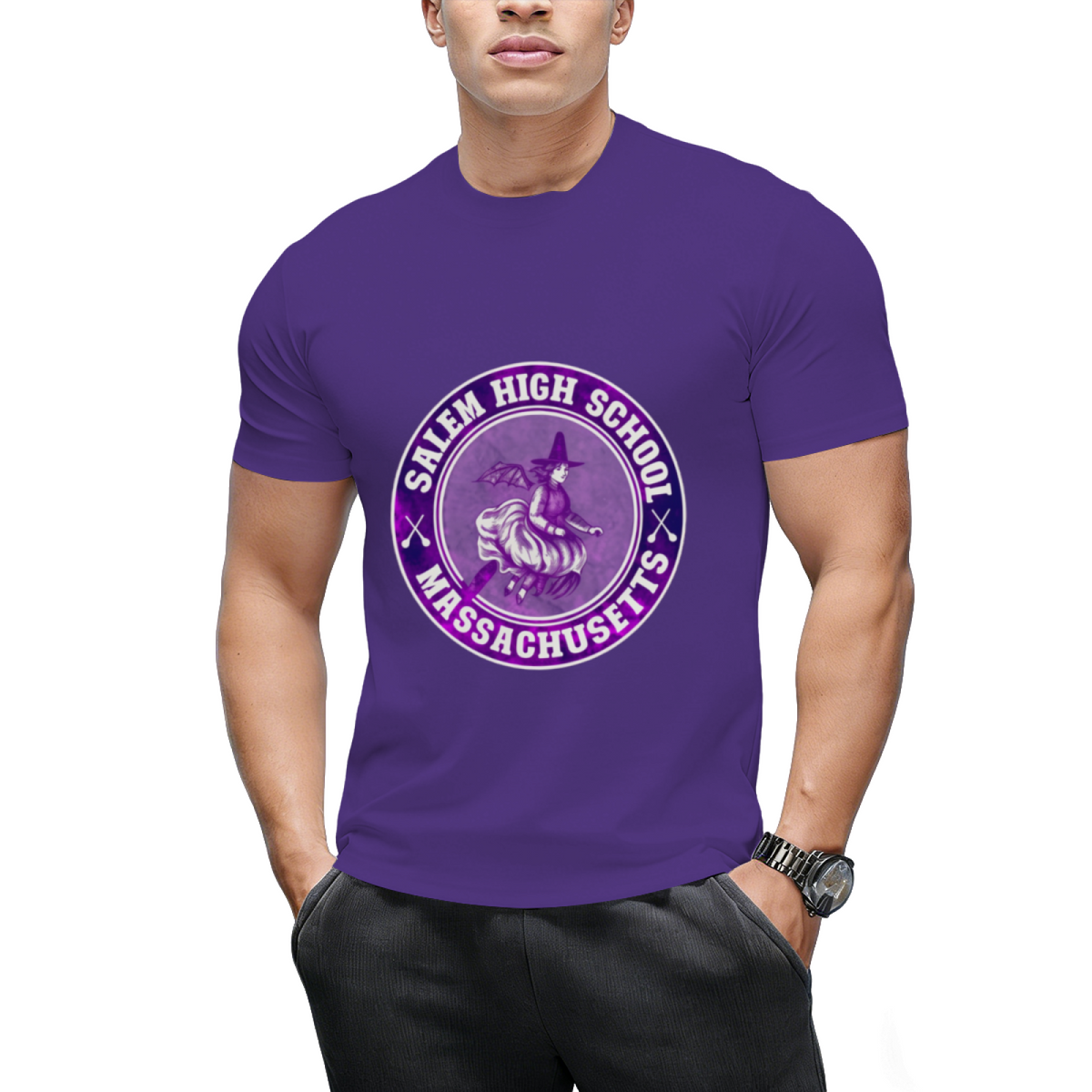 Salem High School Broomstick Witch Graphic T-Shirt