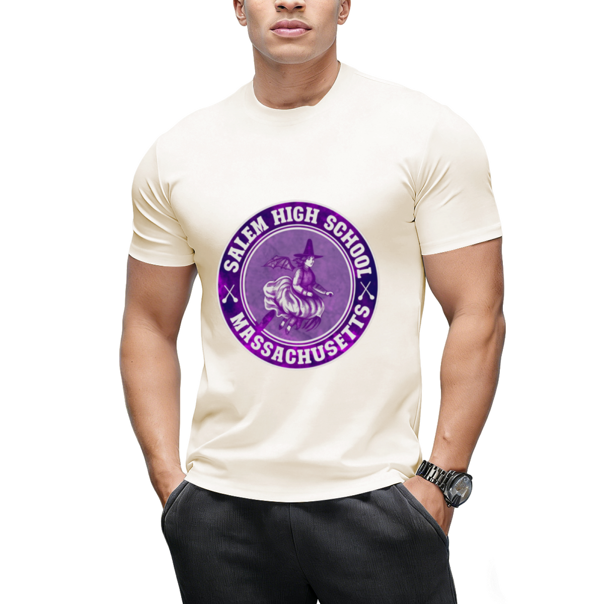Salem High School Broomstick Witch Graphic T-Shirt