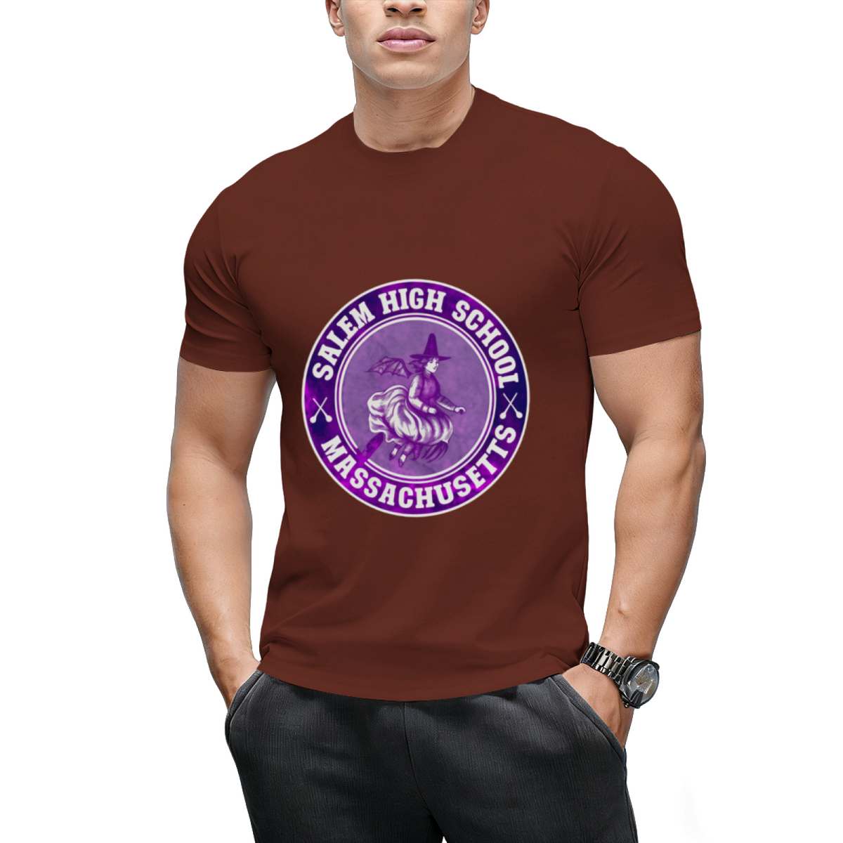 Salem High School Broomstick Witch Graphic T-Shirt