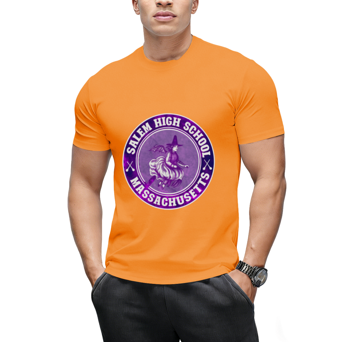 Salem High School Broomstick Witch Graphic T-Shirt