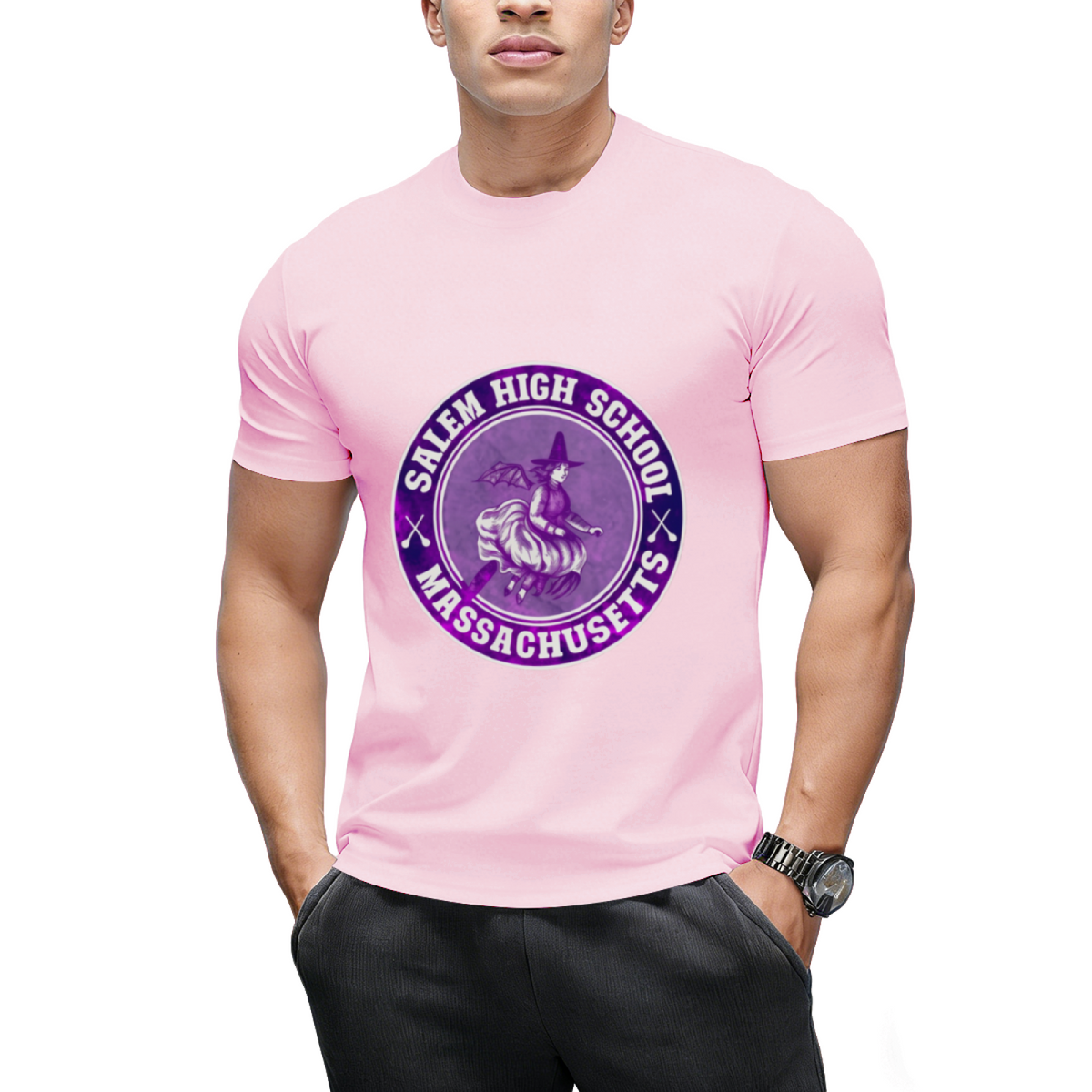Salem High School Broomstick Witch Graphic T-Shirt