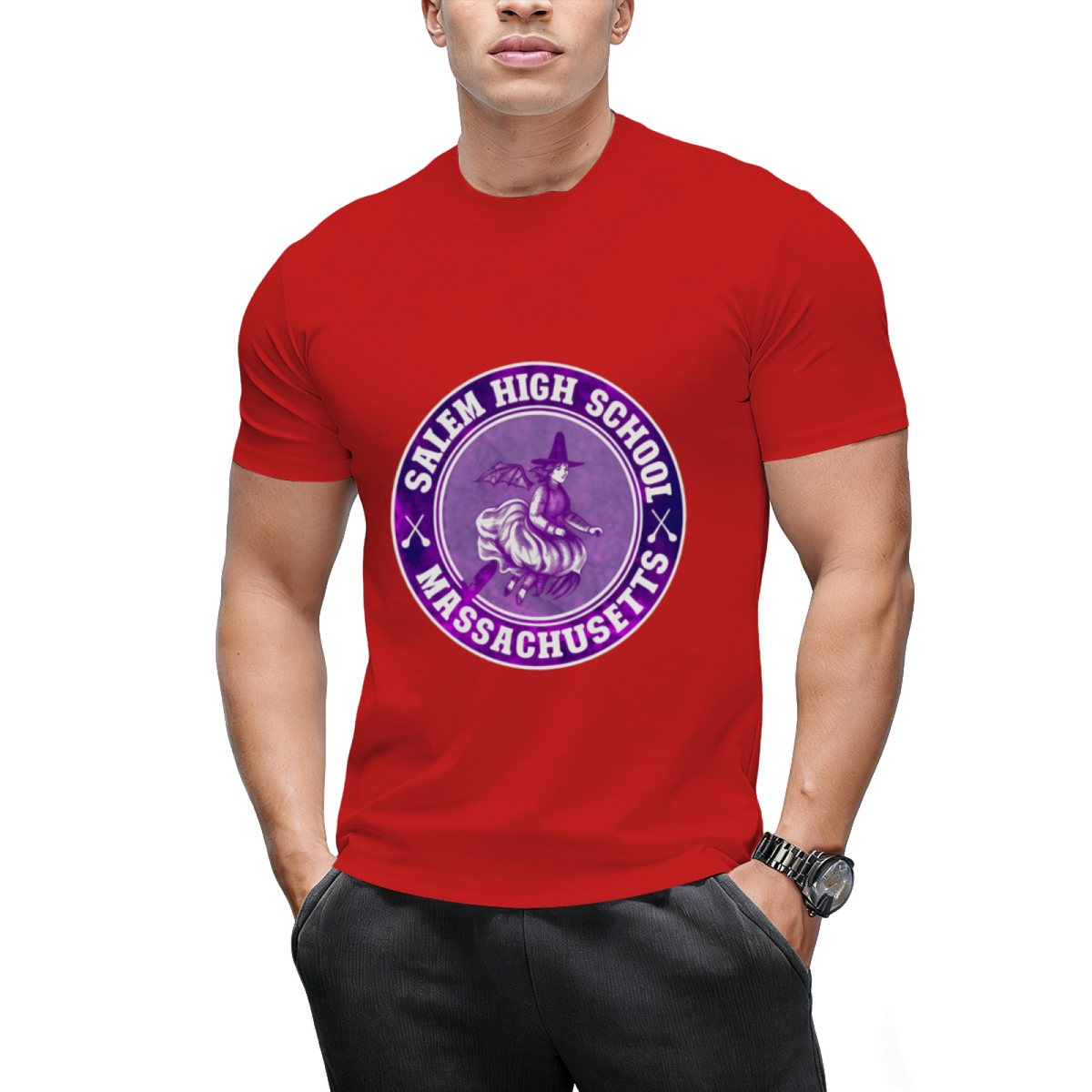 Salem High School Broomstick Witch Graphic T-Shirt