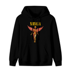 Nirvana In Utero Pink Winged Angel Hoodie, product image featuring the pink angel artwork design