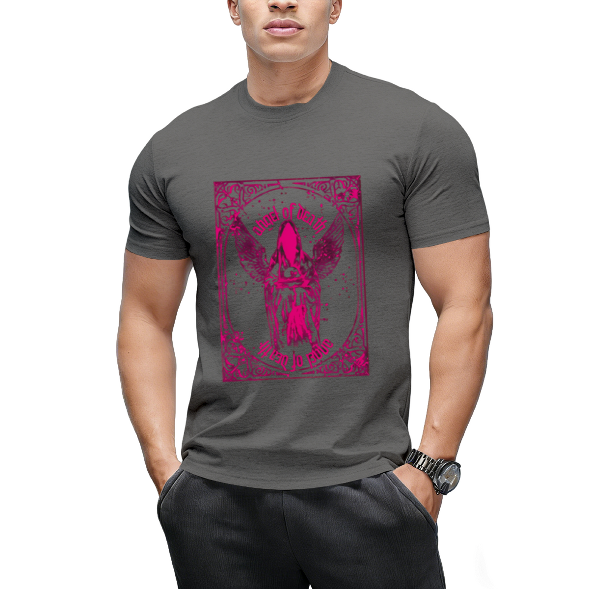 Pink Angel of Death Graphic T-Shirt