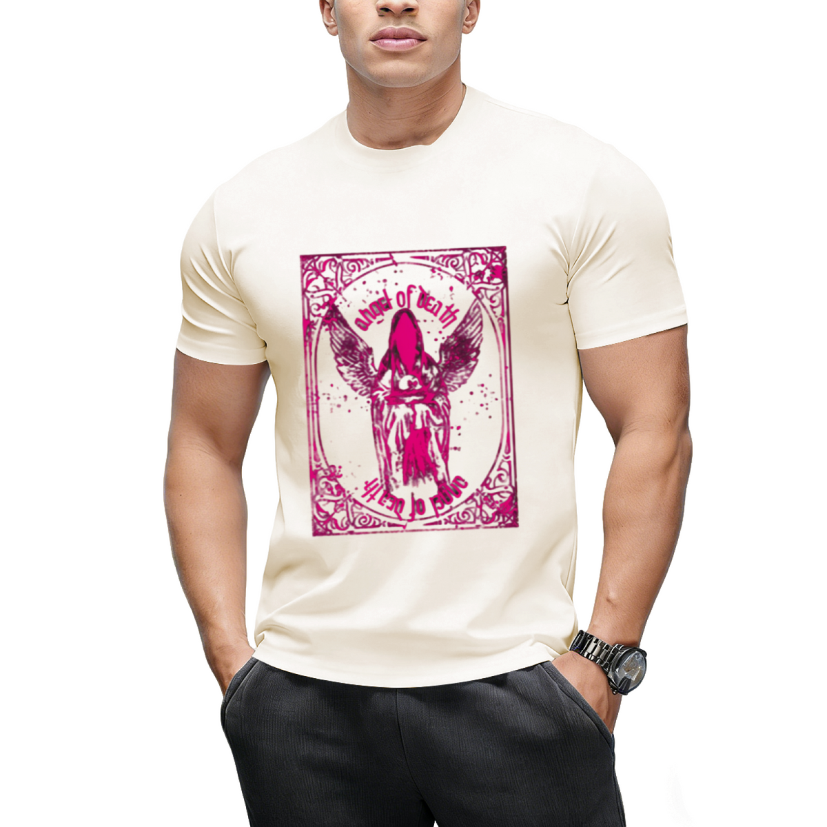 Pink Angel of Death Graphic T-Shirt