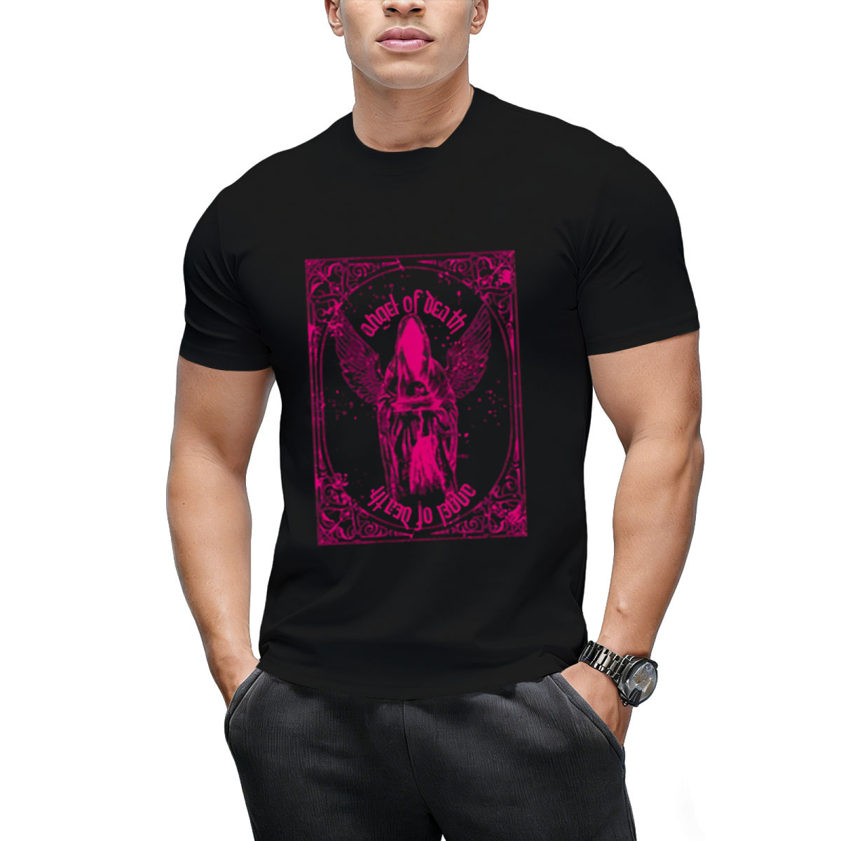 Pink Angel of Death Graphic T-Shirt