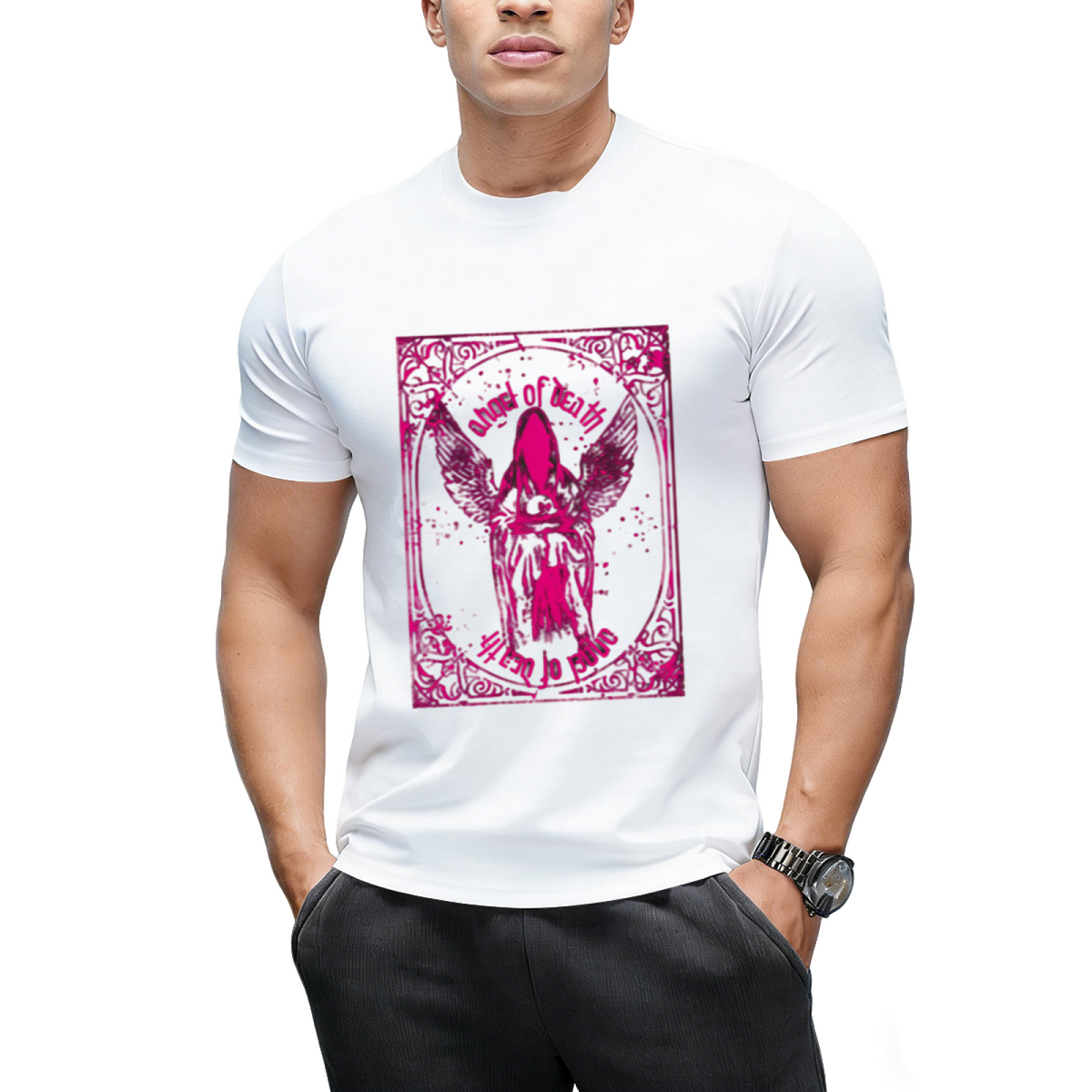 Pink Angel of Death Graphic T-Shirt